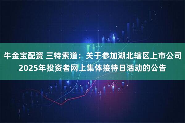 牛金宝配资 三特索道：关于参加湖北辖区上市公司2025年投资者网上集体接待日活动的公告