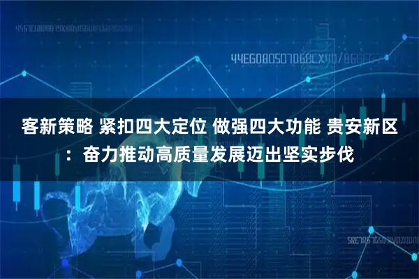 客新策略 紧扣四大定位 做强四大功能 贵安新区：奋力推动高质量发展迈出坚实步伐